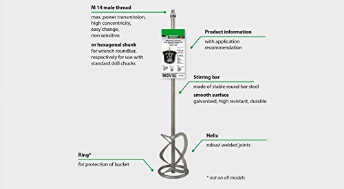 CS Unitec WG 160 6.25" Medium-Viscosity Mixing Paddle - size: 6.25", style: Threaded 14mm