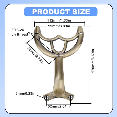 lasuroa Ceiling Fan Blades Arms Replacement, 52" Ceiling Fan Blade Mounting Bracket Support Holders Replacement Parts for Repairing and Installing (Antique Bronze Finish) - color: antique bronze finish