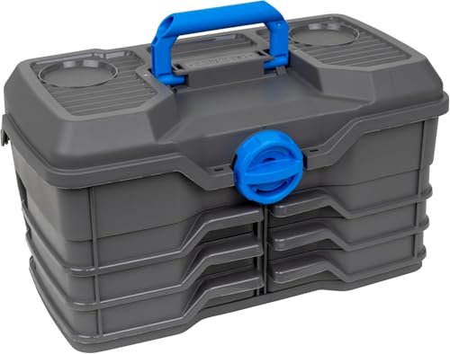 Flambeau Outdoors NextGen 6/0 Tackle Box, 6 Trays, 25-Piece Kit, Dark Gray