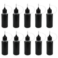 Piutouyar Bottle, 10pcs 20ml Plastic Black Fine Tip Applicator for Art Crafts, DIY, Acrylic Painting - size: 20ml