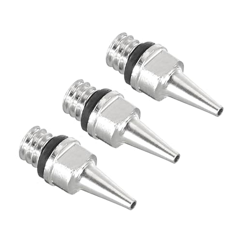 PATIKIL 3Pcs 0.3mm Air Brush Nozzle Only Brass Nozzle Replacement Parts Accessories for Air Brush Nozzle Art Craft Projects - size: 0.3mm