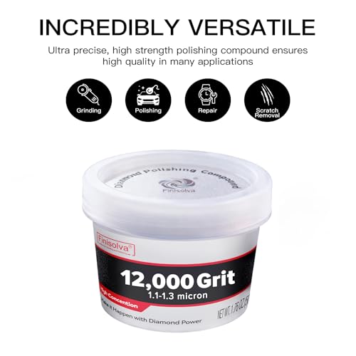 Diamond Paste Polishing Compound, 12,000 Grit, 50 G/1.76 Oz, Mirror Finish - size: 12,000Grit, style: 1.78 oz (50g)