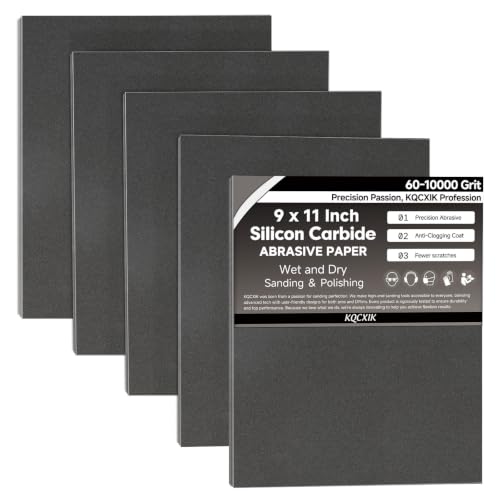 12-Sheet Premium 320 Grit Wet Dry Sandpaper, 9 x 11 Inch - color: 320Grit, size: 9x11inch