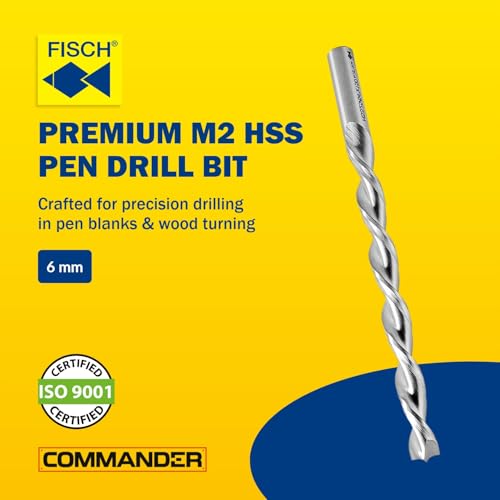 Pen Drill Bit - HSS Pen Maker Bit Parabolic Flutes for Wood Turning, 6 mm - size: 6 mm