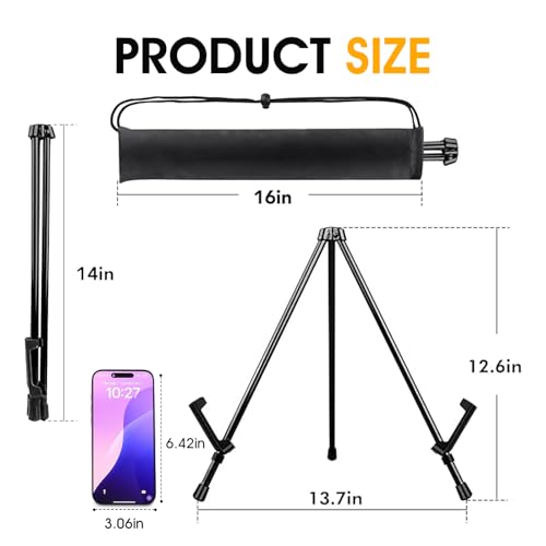 AROIC 3 Pack 14'' Tabletop Easels, Black Steel Table Top Easels for Display - style: 3P