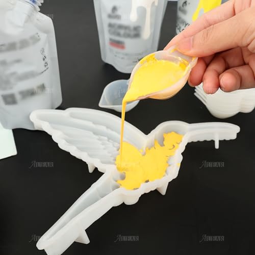 AUEAR, 20 Pack Silicone Mold Cup Dispenser Resin Mini Measuring Cups for DIY Epoxy Craft - size: 20 Pack