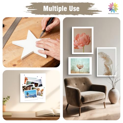 Mat Board Center 24x36 White Foam Boards Pack of 5, 1/8" Thick - color: White, size: 24x36