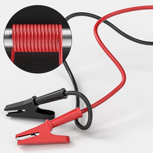 Goupchn Alligator Clips Electrical Test Leads 10ft/3m 2PCS Red&Black - size: 10ft/3m, style: Style B