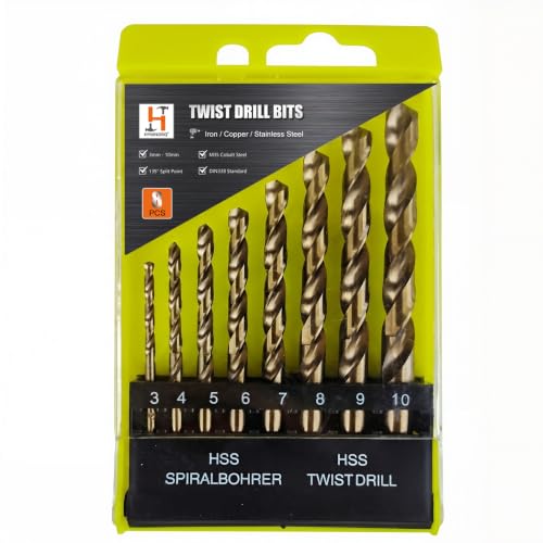 8-Piece Metric HSS Drill Bit Set for Wood and Plastic, 3mm-10mm - style: 8pcs 3 to 10mm