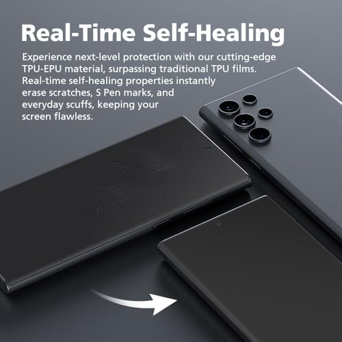 3-Pack for Samsung Galaxy A25 Flexible TPU-EPU Screen Protector [Not Glass] [0.1S Fingerprint Unlock] [Real-Time Self-Healing] HD Clear, Unbreakable, Bubble Free Easy Installation with Alignment Jig - size: Galaxy A25