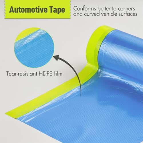 Tangibay Pre-Taped Masking Film for Painting, 44" x 66', 2 Rolls - size: 2 Rolls: 44"