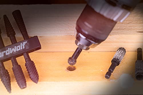 NordWolf 10-Piece Rotary Burr Wood Carving Rasp Files Set, with 1/4" Hex Shank for Wood Deburring, Shaping & Grooving - size: 1/4" Hex Shank (10 Pcs)
