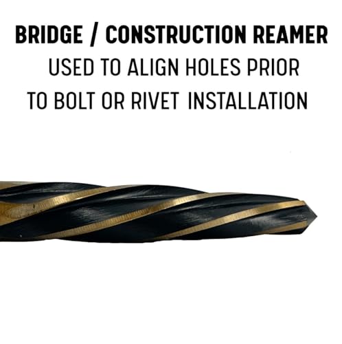 Drill America 1/2" High Speed Steel Black and Gold Straight Shank Bridge/Construction Reamer, KFD Series - size: 1/2''