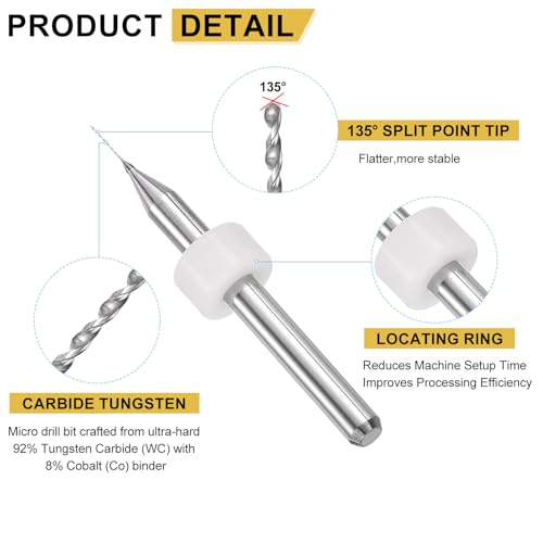 PATIKIL 20Pcs 0.15mm-1mm Micro Drill Bits Set Carbide Tungsten Steel - size: 0.15-1mm