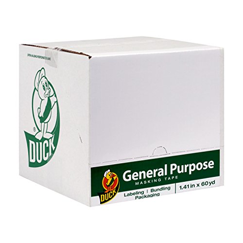 Duck Brand 284366 General Purpose Masking Tape, 1.41 Inches by 60 Yards, Beige, 24 Rolls per Pack - size: 36 Rolls, 1.41" Width