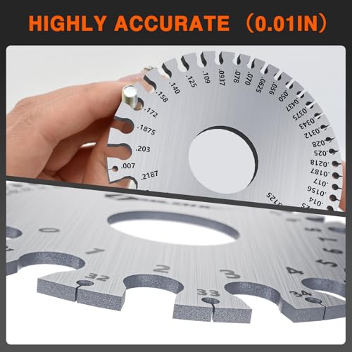 ZeeDix Standard Dual-Sided Round Wire Cable Sheet Gage - style: Metal Round Wire Gauge