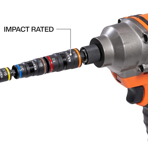 Klein Tools 32933 7-in-1 Impact Driver, SAE Impact Rated Socket Set, 5-Inch - size: 7-in-1 (9/16)