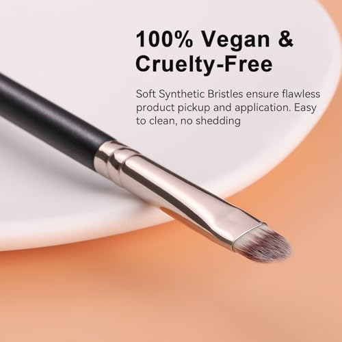 TEOYALL Flat Rounded Concealer Brush, Synthetic Precise Spot Coverage Brush - style: Round Concealer