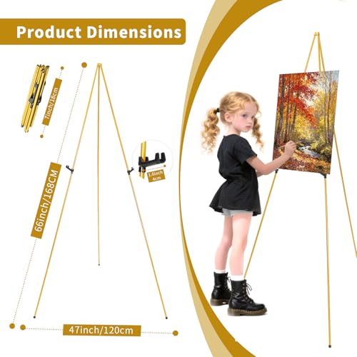 MXG 7-66" Adjustable Yellow Easel Stand for Sign,Painting & display - color: Yellow