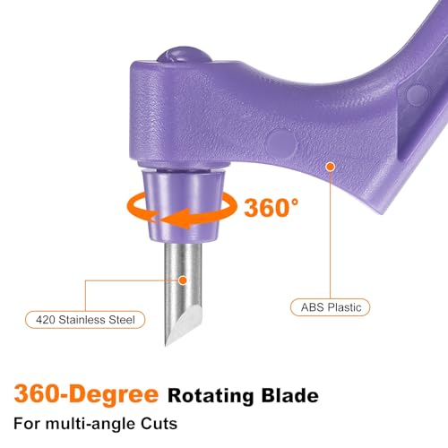 HARFINGTON Craft Cutting Tools 15/30/45 Degree Blades 360 Degree Rotating Blade Stainless Steel Cutter Pen Knife with Sharpening Stone for DIY Crafts Stencils Scrapbooks, Purple - color: Purple