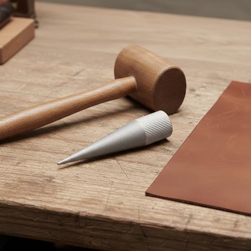 Leather Hole Punch Sharpener Emery Round Edge Grinder Polishing Polisher Tool for Handmade Manual DIY Crafts 3-16MM, Silver-Gray