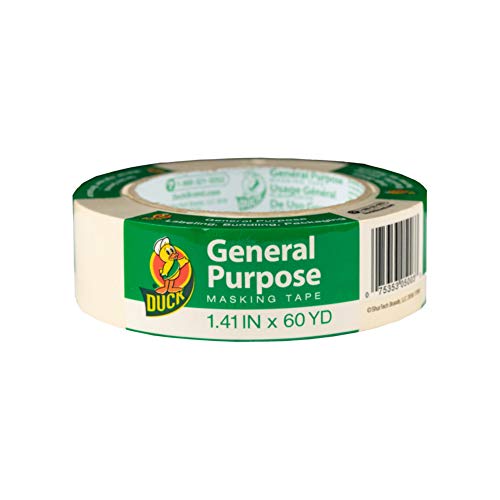 Duck Brand 394697 General Purpose Masking Tape, 1.41-Inch by 60-Yard, Single Roll, Beige - size: 1 Roll, 1.41" Width