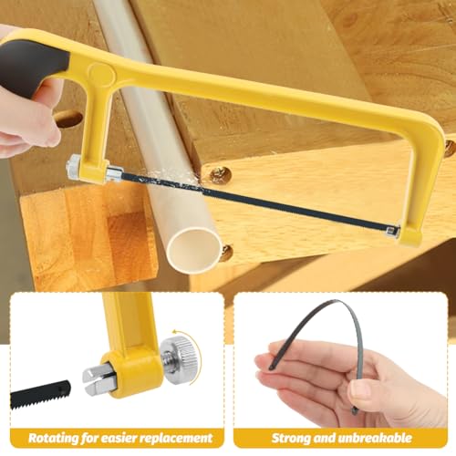 6-Inch Hacksaw, Extra Fine Cut Hand Saw with 2 Hacksaw Replacement Blades