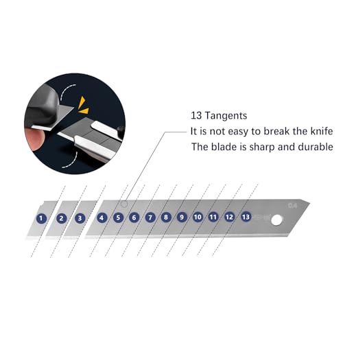 Tools 30Pcs 9mm Utility Knife Replacement Blades Snap off 60 Degree，Blades for Utility Knife and 9mm Box Cutter - Razor Sharp SK4 Steel - size: 9mm 30PC
