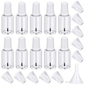 Irenare 10 Pcs Refillable Empty Nail Polish Bottles with Brush Mixing Marble Conservation Insert and Brush Top Plastic Nail Polish Container, Clear (20 ml) - size: 20 ml