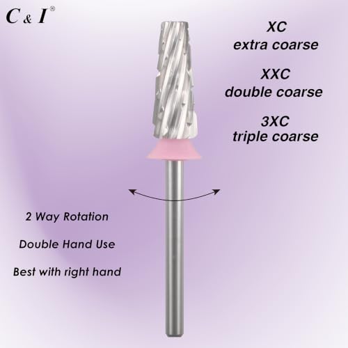 C & I 5 in 1 Nail Drill Bit for Nail Techs Remove Acrylic & Gel, 3XC - color: Pink