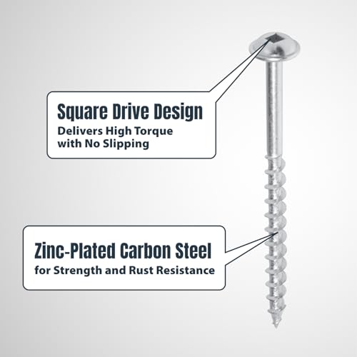 POWERTEC Pocket Screws, #8 x 2-1/2" Coarse Thread, Maxi-Loc, 100 PK (72266) - style: 100PK 2-1/2" Coarse Maxi-Loc Screws