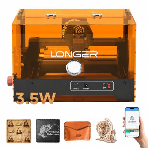Longer Ray5 Laser Engraver, 3500mW Laser Engraving Machine, 130×140mm - size: 130x140mm