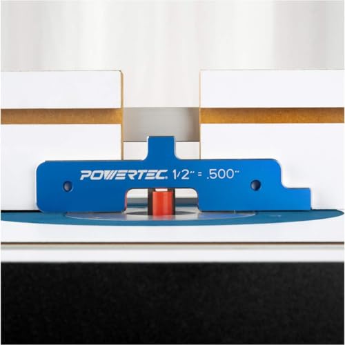 POWERTEC 7pc Set Router Table Setup Bars, 3-Gauges-in-One Aluminum Setup Blocks Height Gauge Set w/Table Saw Angle Gauge, Digital Angle Finder Protractor for Woodworking, Table Saw, Miter Saw (72037)