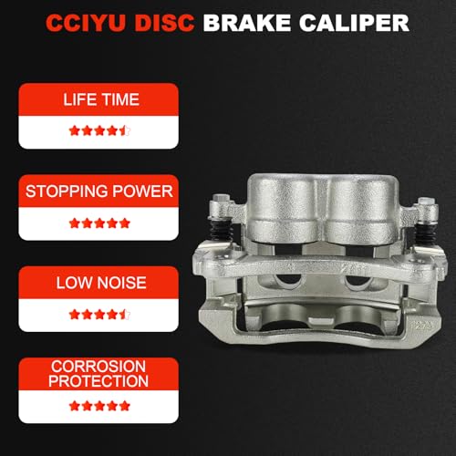 cciyu Front Left Disc Brake Caliper Assembly With Bracket 18B4759 - size: Front Left[18B4759]