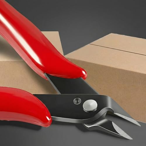 Precision Flush Cutter: 5-Inch Micro Wire Clipping Tool for Jewelry Making, DIY Crafts, and Electronics - Professional Mini Side Snips for Plastic Models, Zip Ties, and Hobby Projects (Red) - color: Red