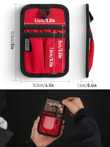 TACTICAL_GEEK TCM4 Mini EDC Organizer Board, Backpack Accessories with Smooth Hook Back Panel, Utility Admin Bag Insert Panel Modular Organizer with Open Pocket & Mesh Pocket (Red) - color: TCM4-Red