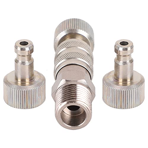 Airbrush Coupler Adapter Fittings 3-Pack, Brass Quick Connect Connector for Air Compressor and Airbrush Hose, Replacement Parts for Painting Tool Accessories