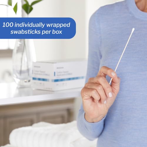 McKesson Cotton Tipped Applicator, Long Sterile Medical Swabs, 6 in, 100 ct - size: 6 Inch (Pack of 1)