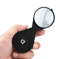 Deluxe Products Folding Pocket Magnifying Glass - Portable Compact Design for Travel, and 2.5" Glass Lens with 4X Magnification for Reading Small Print, and Hobbyists,Black,DP-7016 - style: Folding