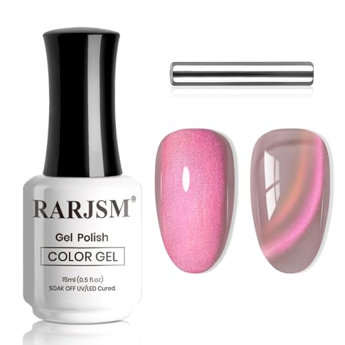 RARJSM Glassy Diamond Brown Purple Glitter Cat Eye Gel Nail Polish 15ml - color: Brown Purple