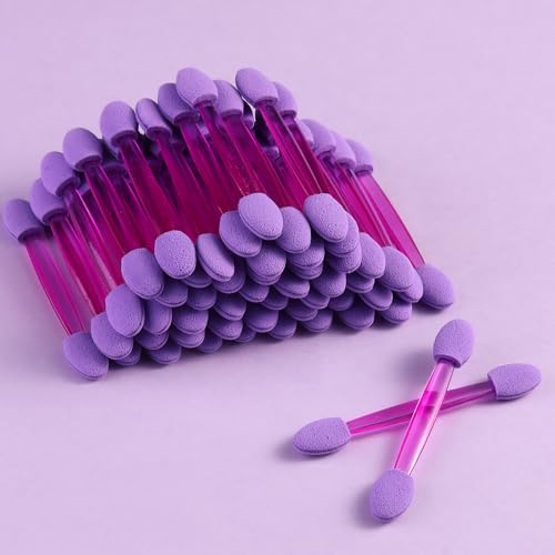 Chrome Applicator for Nails, 50pcs Dual-Sided Sponge Brushes - color: 50pcs-Purple