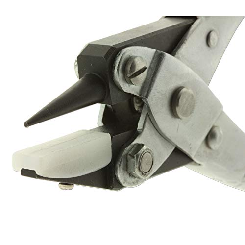 The Beadsmith Round Nose/Nylon Flat Nose Parallel Pliers - style: Round/Nylon Flat Jaw - 140mm