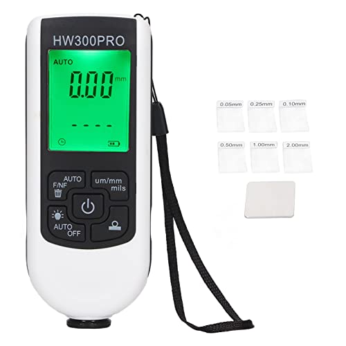 2024 Paint Thickness Gauge, Digital Coating Paint Depth with Portable Rope, Paint Thickness Meter Automatic Shutdown Function Paint Coating Meter for Outdoor (White) - color: White