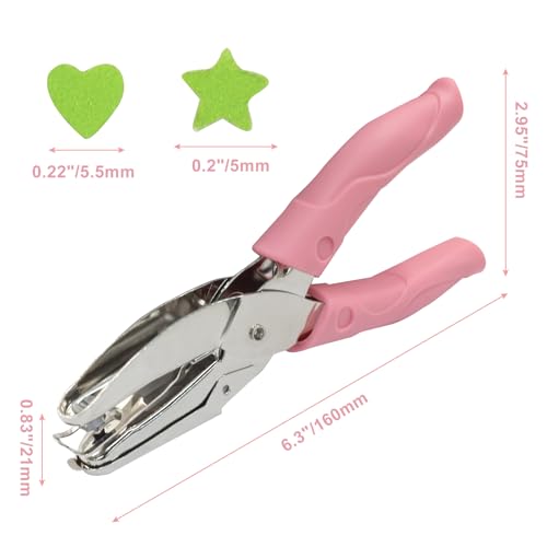 Handheld Hole Paper Punch Kit, 1/4 Inch - size: Heart & Star