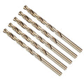METALLIXITY Micro Drill Bit (#10) 4341 High-Speed Steel Gold 135° 5Pcs - size: #10 (4.915mm)