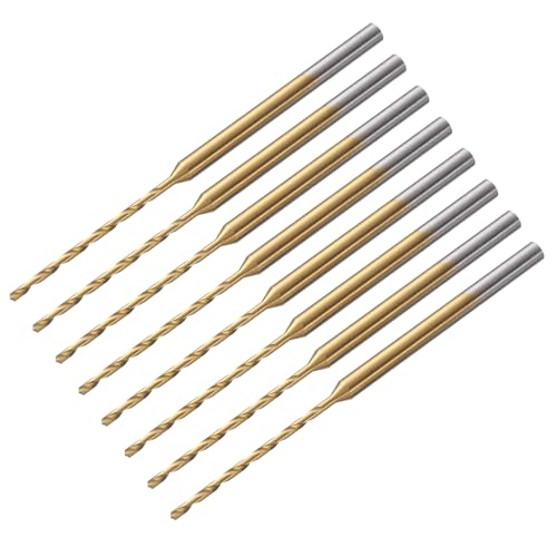 uxcell 8Pcs 1mm Mini Twist Drill Bit, Micro Engraving Drill Bits High-Speed Steel 2.35mm Shank Titanium Coated for DIY Resin, Amber, and Wood - size: 0.9mm