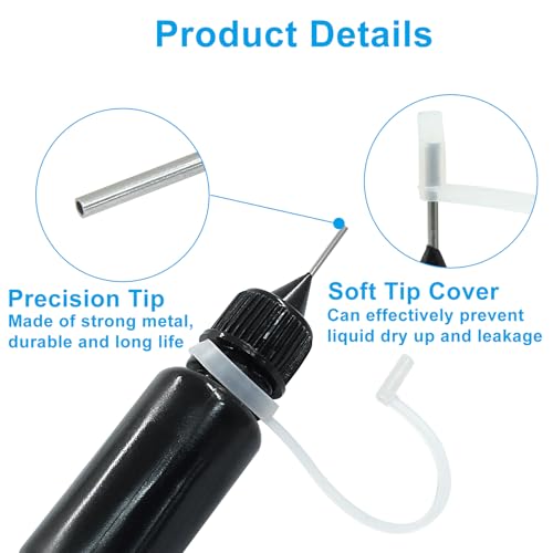 Zorfeter 10ml Black Precision Tip Applicator Bottles, 10 Pcs - size: 10 ml