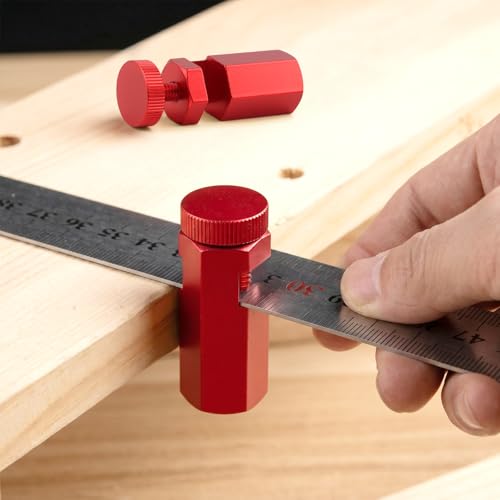2PCS Tall Stair Gauges for Circular Saw with Holder and Hook, Precision Framing Square Jig for Speed Square & Circular Saw Guide, Framing Square Stops for Carpentry Squares (Red) - color: Red