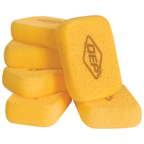 QEP 70005Q-6D 7.5 Inch x 5.5 Inch x 1.875 Inch Grouting, Cleaning and Washing Sponge, X-Large, 6-Pack