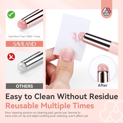 Saviland Chrome Nail Powder Set: 2PCS Reusable Chrome Nail Powder Applicator Nail Brush with 1g Metallic Mirror Effect Chrome Powder for Gel Nails